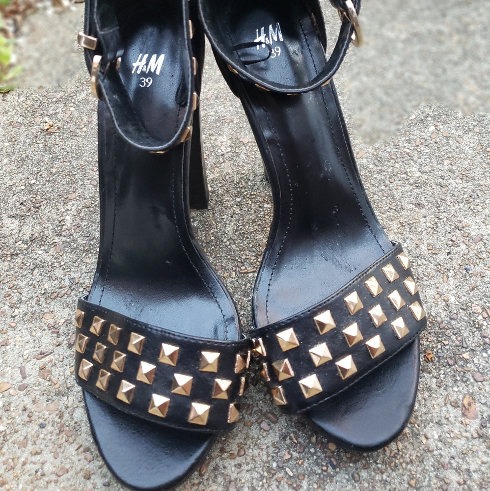 H&M black studded strappy sandals